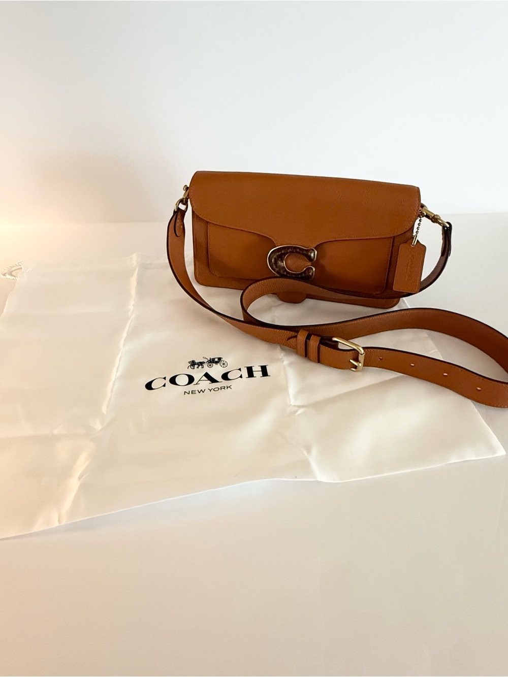 Coach Tabby 26 Hazelnut Leather Crossbody Bag C3888 Missing Shoulder Strap - Picture 13 of 16